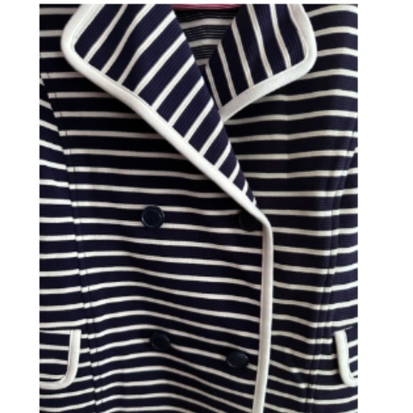 Anthropologie Striped Peacoat - Sz S - Worn once! - Picture 2 of 4